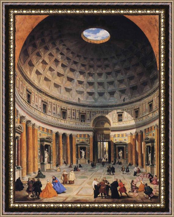 Giovanni Paolo Pannini Interior of The Pantheon, Rome Framed Print