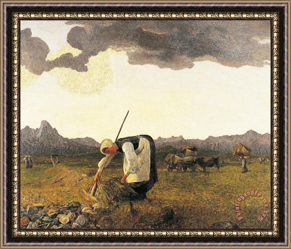 Giovanni Segantini The Hay Harvest Framed Painting