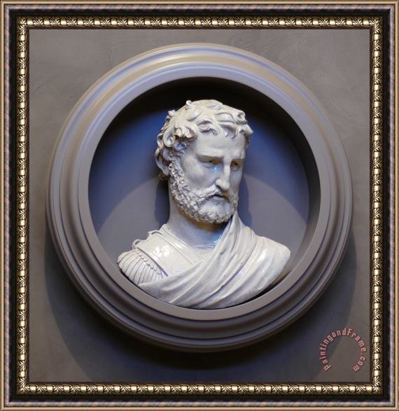 Girolamo Della Robbia Bust of a Man Framed Painting