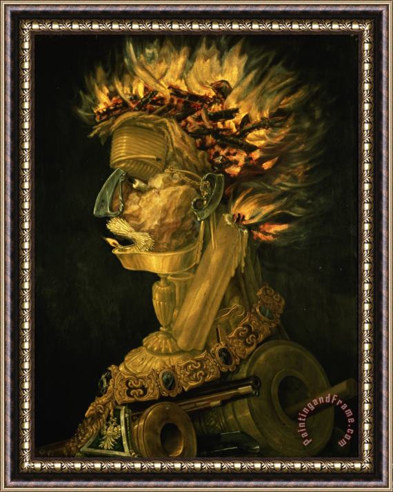 Giuseppe Arcimboldo Fire Framed Painting