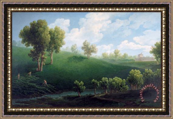 Giuseppe Pietro Bagetti Fantastic Landscape Framed Painting