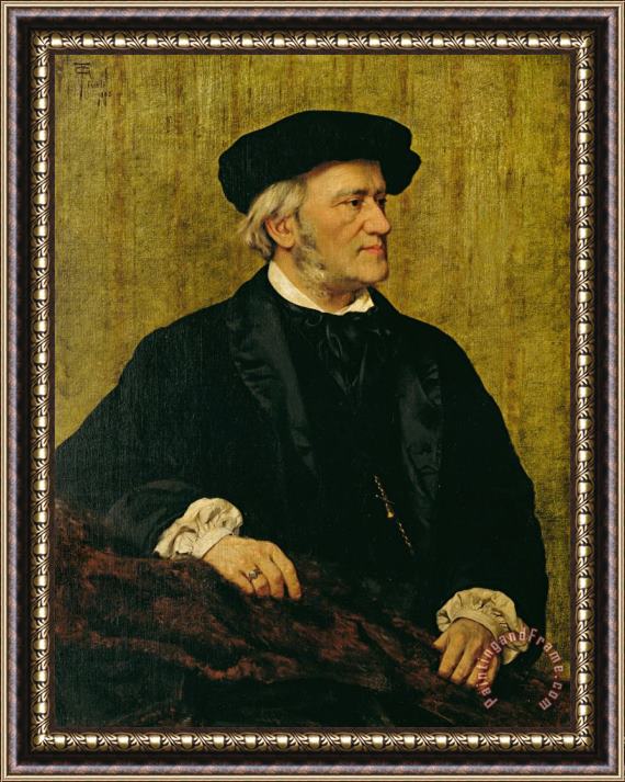 Giuseppe Tivoli Portrait Of Richard Wagner Framed Print