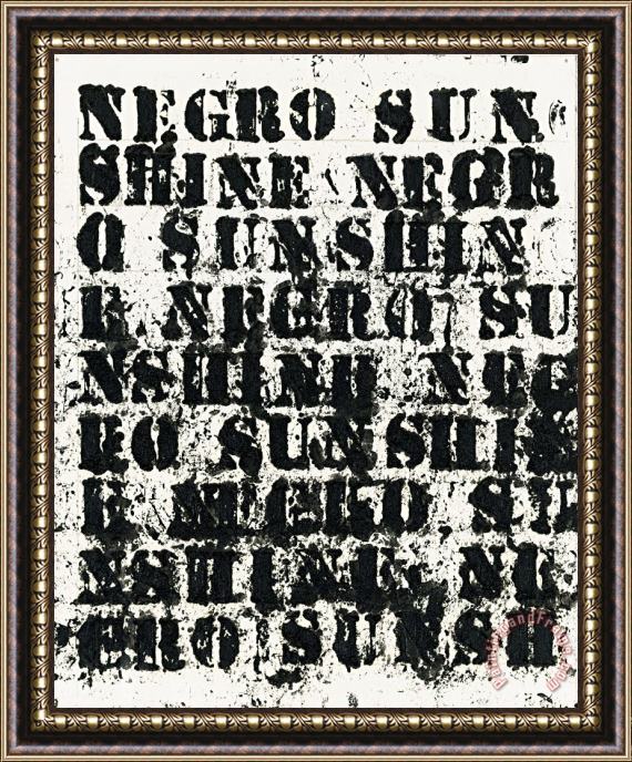 Glenn Ligon Study for Negro Sunshine II #2 Framed Painting