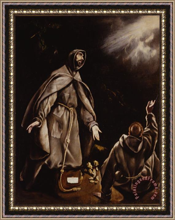 Greco, El And Workshop Saint Francis in Ecstasy Framed Painting