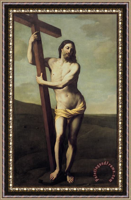 Guido Reni Cristo Resucitado Abrazado a La Cruz Framed Painting