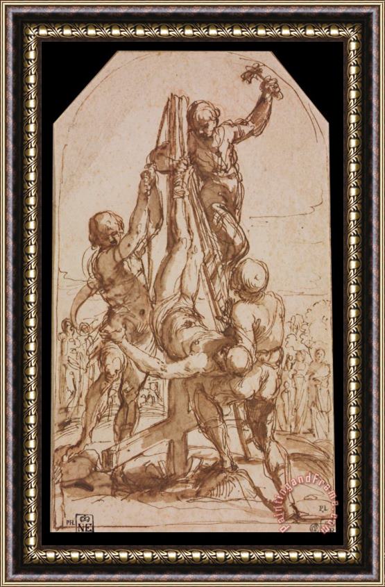 Guido Reni Crucifixion of Saint Peter Framed Painting