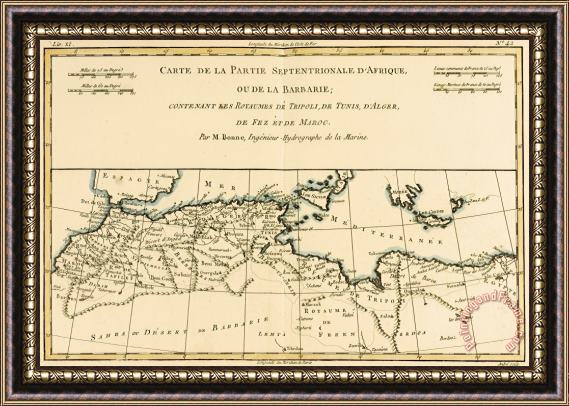 Guillaume Raynal Antique Map of North Africa Framed Print