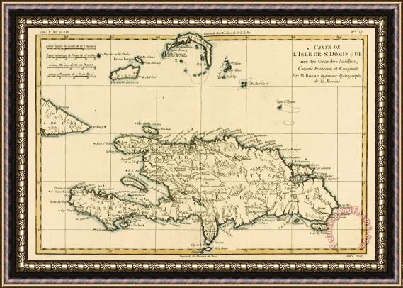 Guillaume Raynal The French and Spanish Colony of the Island of St Dominic of the Greater Antilles Framed Painting