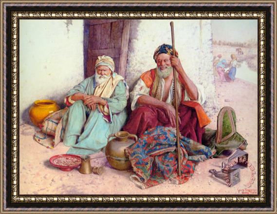 Guiseppe Signorini Arab Merchants Framed Painting
