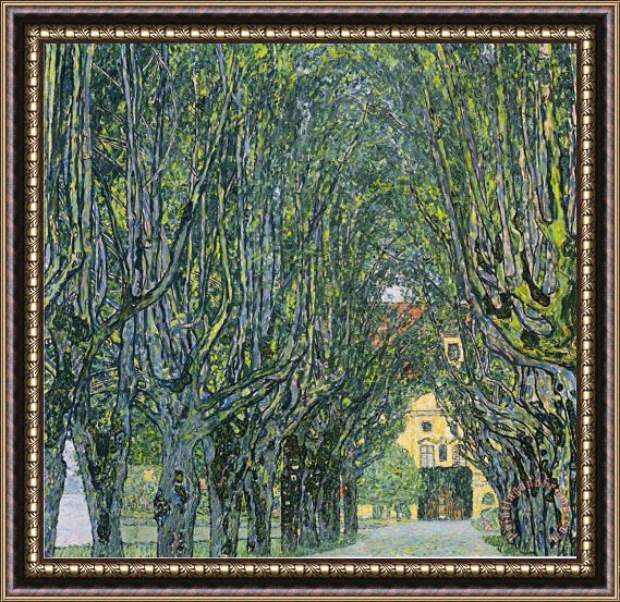 Gustav Klimt Avenue of Schloss Kammer Park Framed Painting