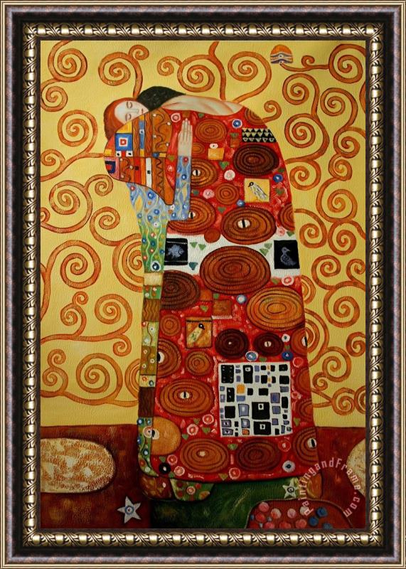Gustav Klimt Fulfillment Stoclet Frieze Framed Print