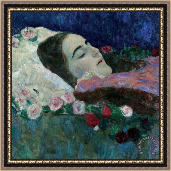 Gustav Klimt Ria Munk On Her Deathbed Framed Painting