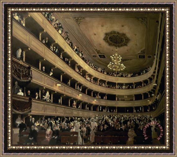 Gustav Klimt The Auditorium of the Old Castle Theatre Framed Print