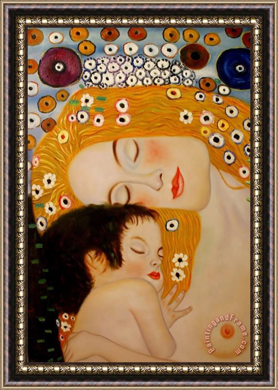Gustav Klimt Three Ages of Woman Mother And Child (detail Ii) Framed Print