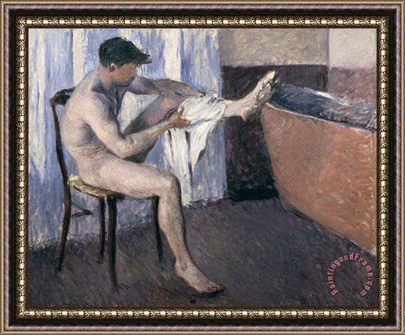 Gustave Caillebotte Man Drying His Leg Framed Painting