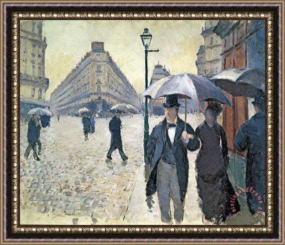 Gustave Caillebotte Sketch for Paris a Rainy Day Framed Print
