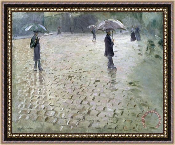 Gustave Caillebotte Study for a Paris Street Rainy Day Framed Painting