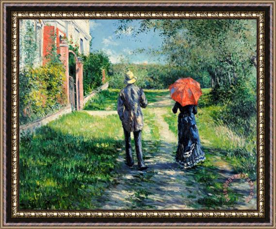 Gustave Caillebotte The Path Uphil Framed Painting