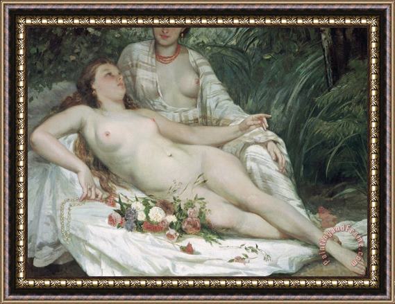 Gustave Courbet Bathers or Two Nude Women Framed Print