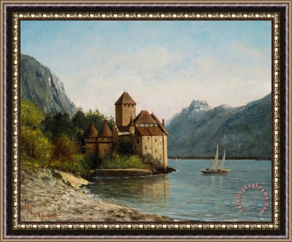 Gustave Courbet The Castle of Chillon Evening Framed Painting