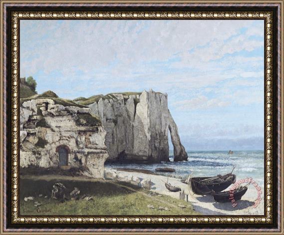 Gustave Courbet The Cliffs at Etretat After The Storm Framed Painting