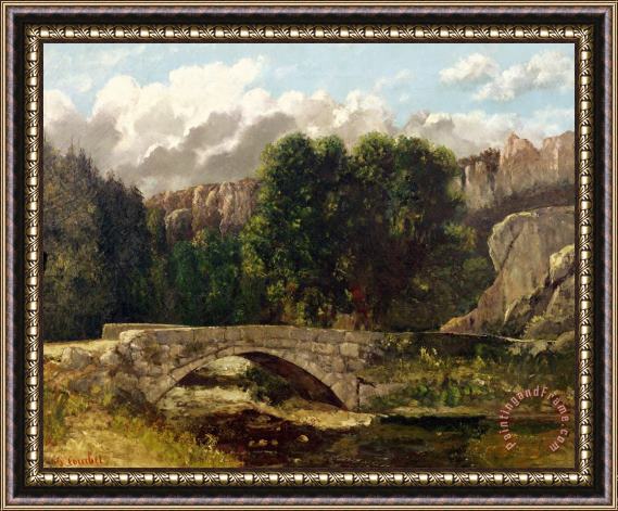Gustave Courbet The Pont De Fleurie, Switzerland Framed Print