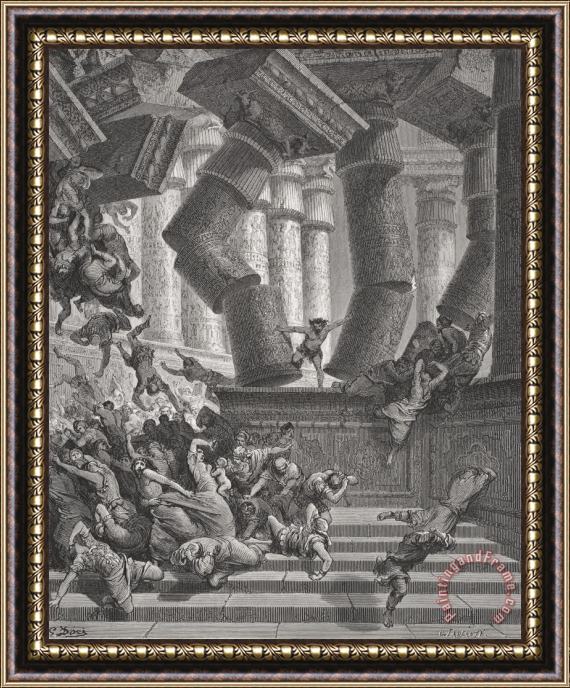 Gustave Dore Death Of Samson Framed Painting