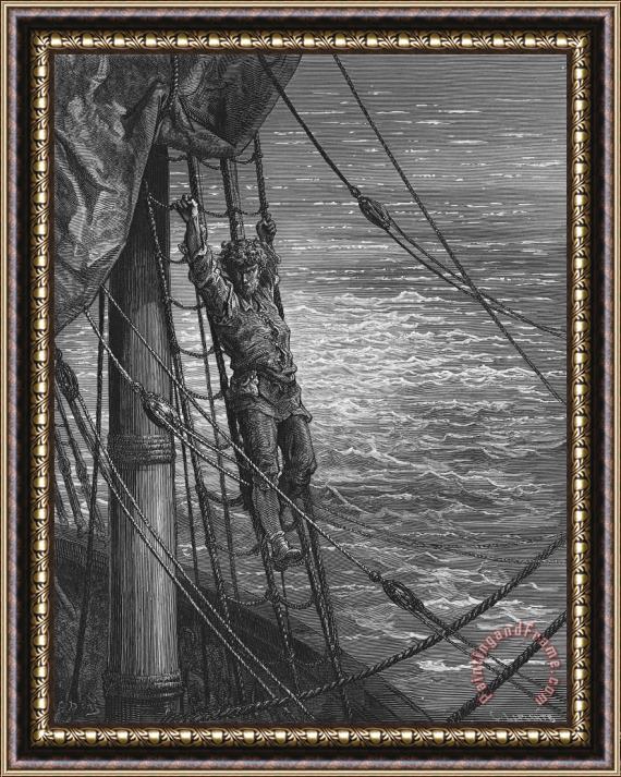 Gustave Dore The Mariner Describes To His Listener The Wedding Guest His Feelings Of Loneliness And Desolation Framed Print