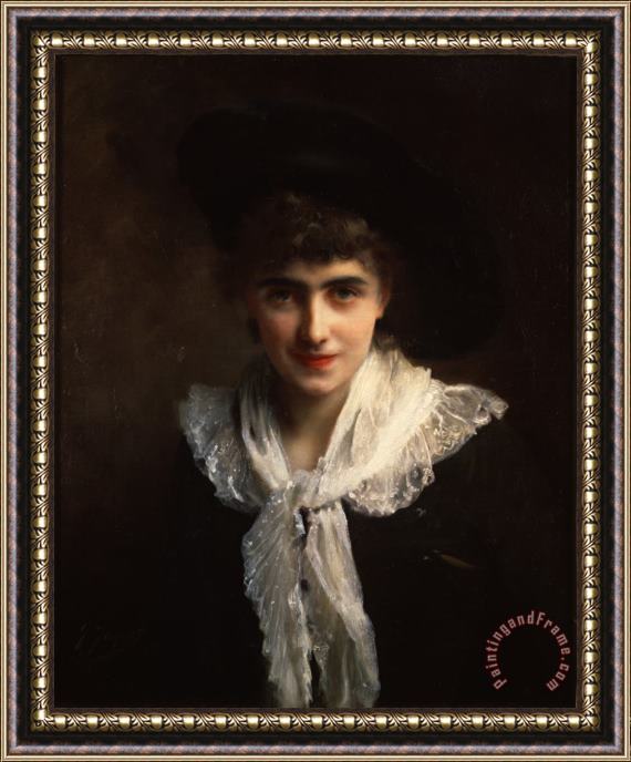 Gustave Jean Jacquet Portrait of Madame Roland Framed Painting
