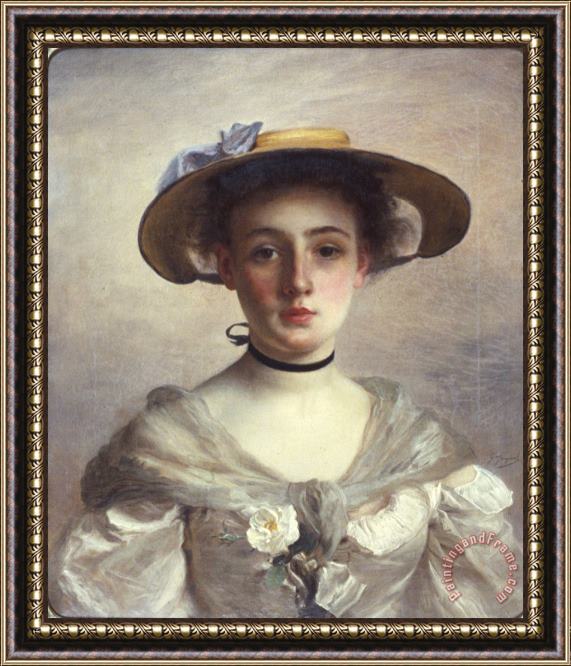 Gustave Jean Jacquet Unknown Portrait Framed Painting