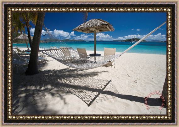 Hammock on the beach Hammock on the beach Framed Painting