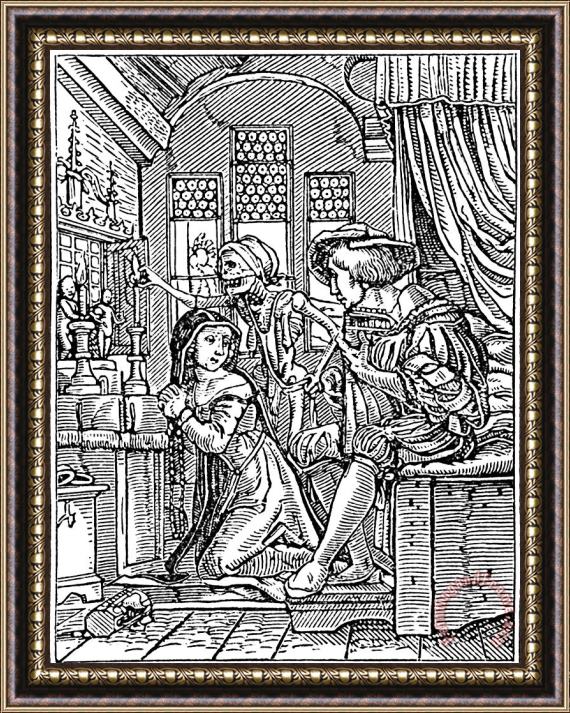 Hans Holbein Dance Of Death Engraving Framed Painting