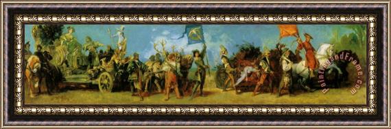 Hans Makart The Anniversary Parade Feast Wagen of The Hunt Framed Painting