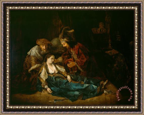 Harmensz van Rijn Rembrandt The Death of Lucretia - mid 1640s Framed Print