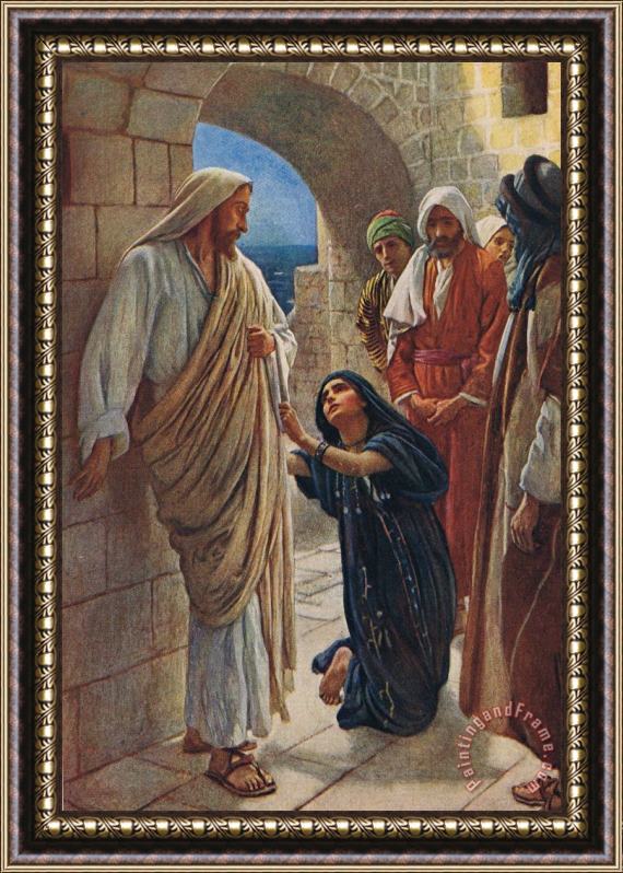 Harold Copping The Woman Of Canaan Framed Painting