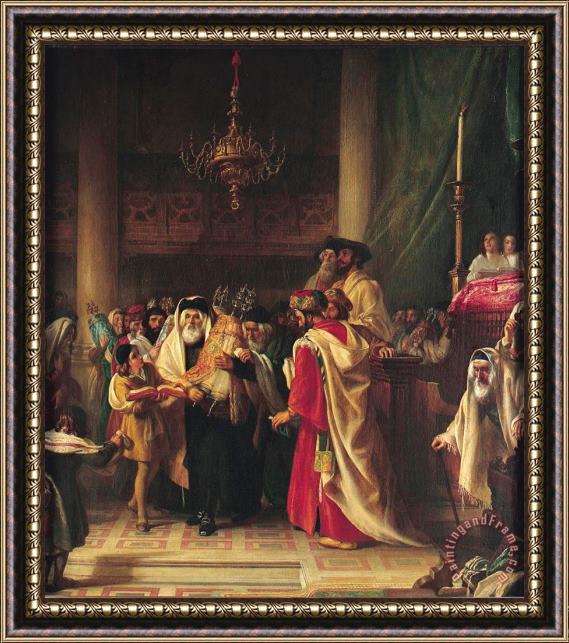 Hart, Solomon Alexander, R a Procession of The Law Framed Painting