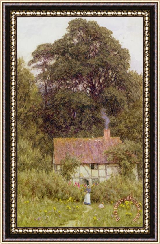 Helen Allingham Cottage near Brook Framed Painting