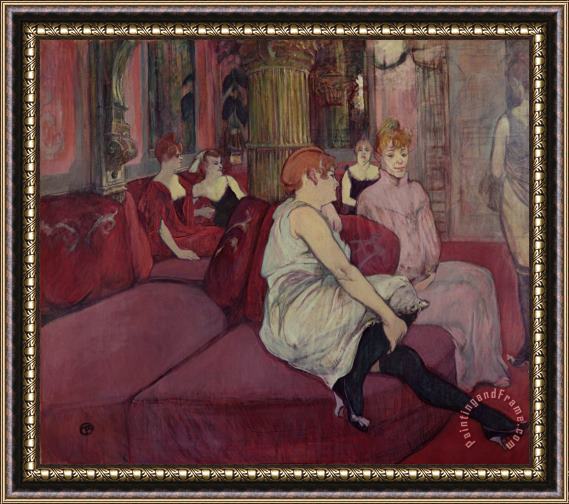 Henri de Toulouse-Lautrec In the Salon at the Rue des Moulins Framed Print
