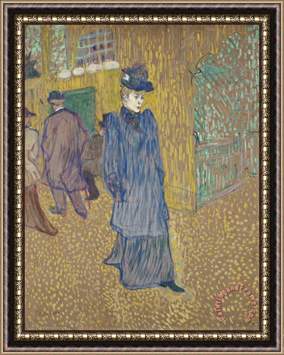Henri de Toulouse-Lautrec Jane Avril Leaving The Moulin Rouge Framed Painting