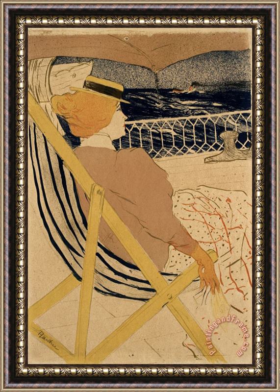 Henri de Toulouse-Lautrec La Passagere Du 54, Promenade En Yacht Framed Print