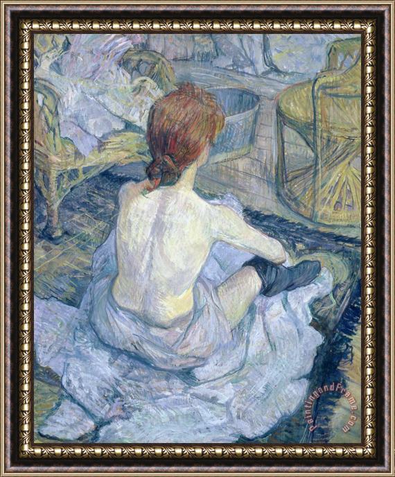 Henri de Toulouse-Lautrec Woman at Her Toilet Framed Painting