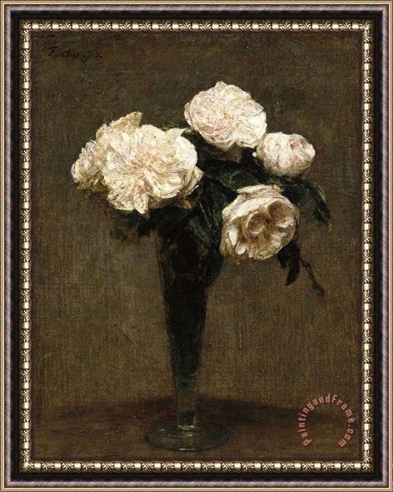 Henri Fantin Latour Roses in a Vase Framed Painting