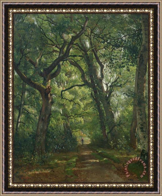 Henri Joseph Constant Dutilleux Path in the Forest Framed Painting
