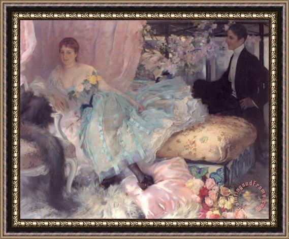 Henri Lucien Doucet The Eager Suitor Framed Painting