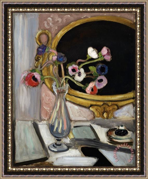 Henri Matisse Anemones Au Miroir Noir Framed Painting