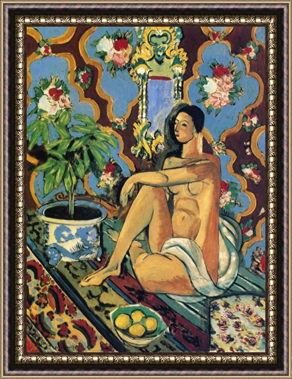 Henri Matisse Decorative Figure on an Ornamental Background 1925 Framed Painting