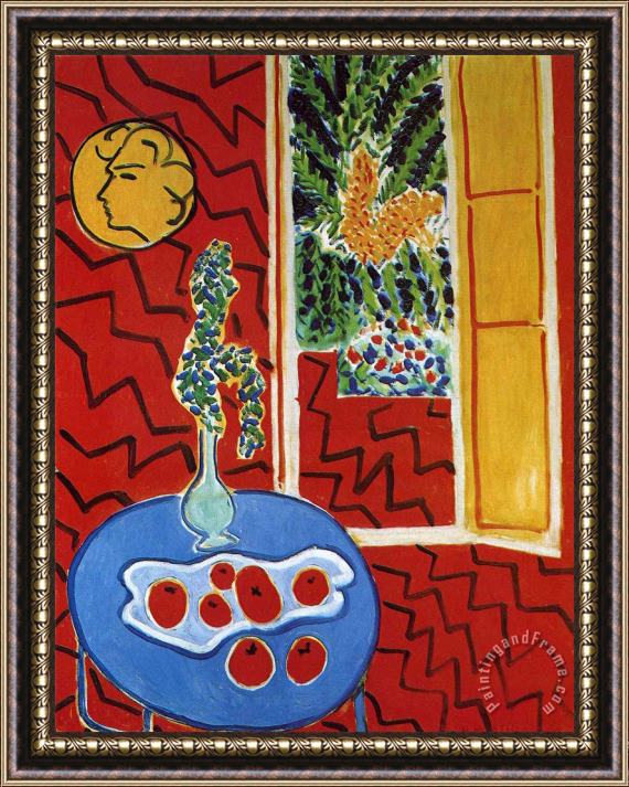 Henri Matisse Red Interior Still Life on a Blue Table 1947 Framed Print