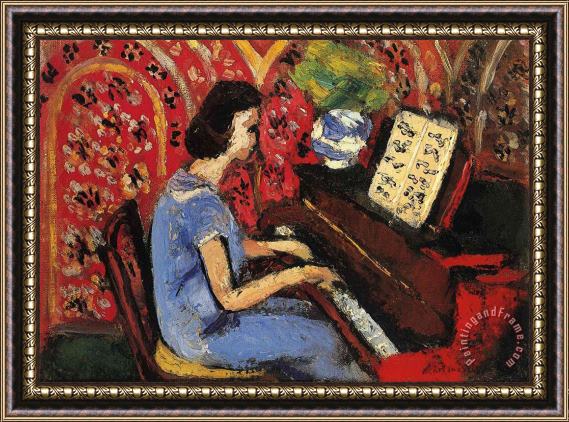 Henri Matisse Woman at Tbe Piano Framed Painting
