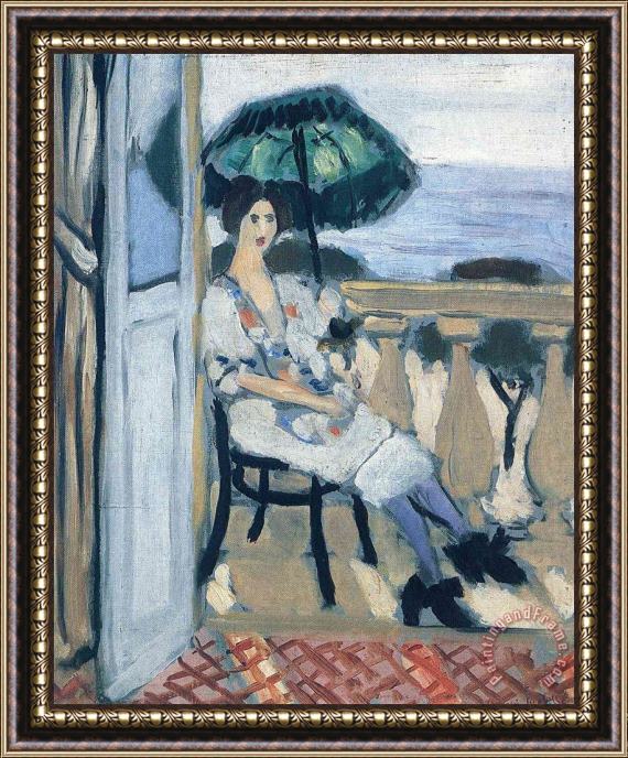 Henri Matisse Woman Holding Umbrella Framed Painting