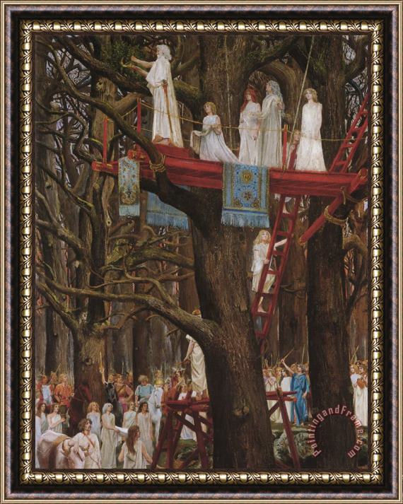 Henri-Paul Motte Druids Cutting The Mistletoe on The Sixth Day of The Moon Framed Painting